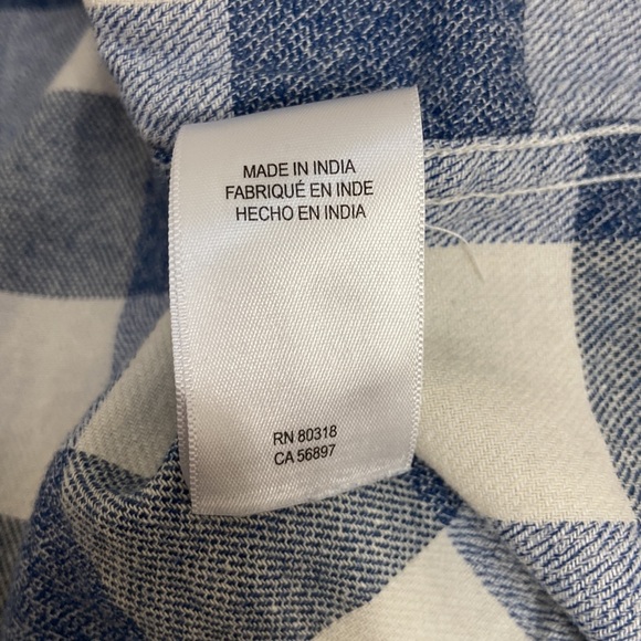 Men’s Lucky Brand Blue & White Plaid Flannel Long Sleeved Button Down Shirt-Sz M - Picture 9 of 11